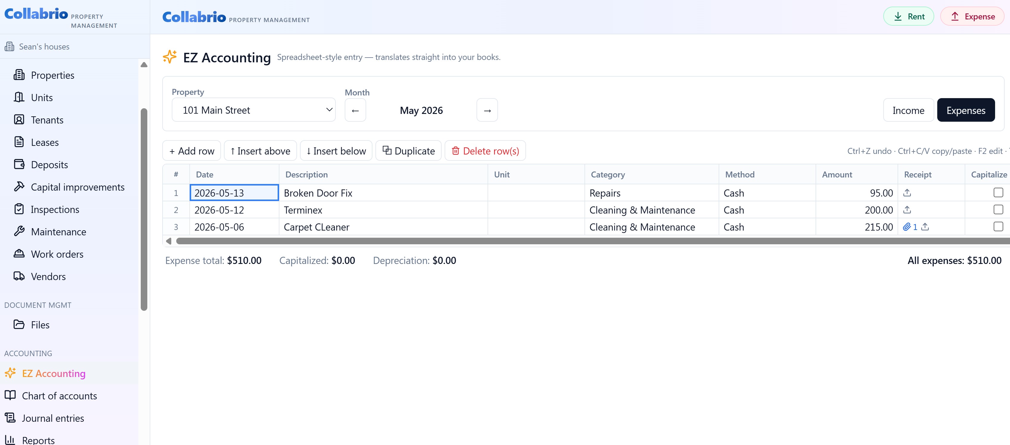 Placeholder for the EZ Accounting screen