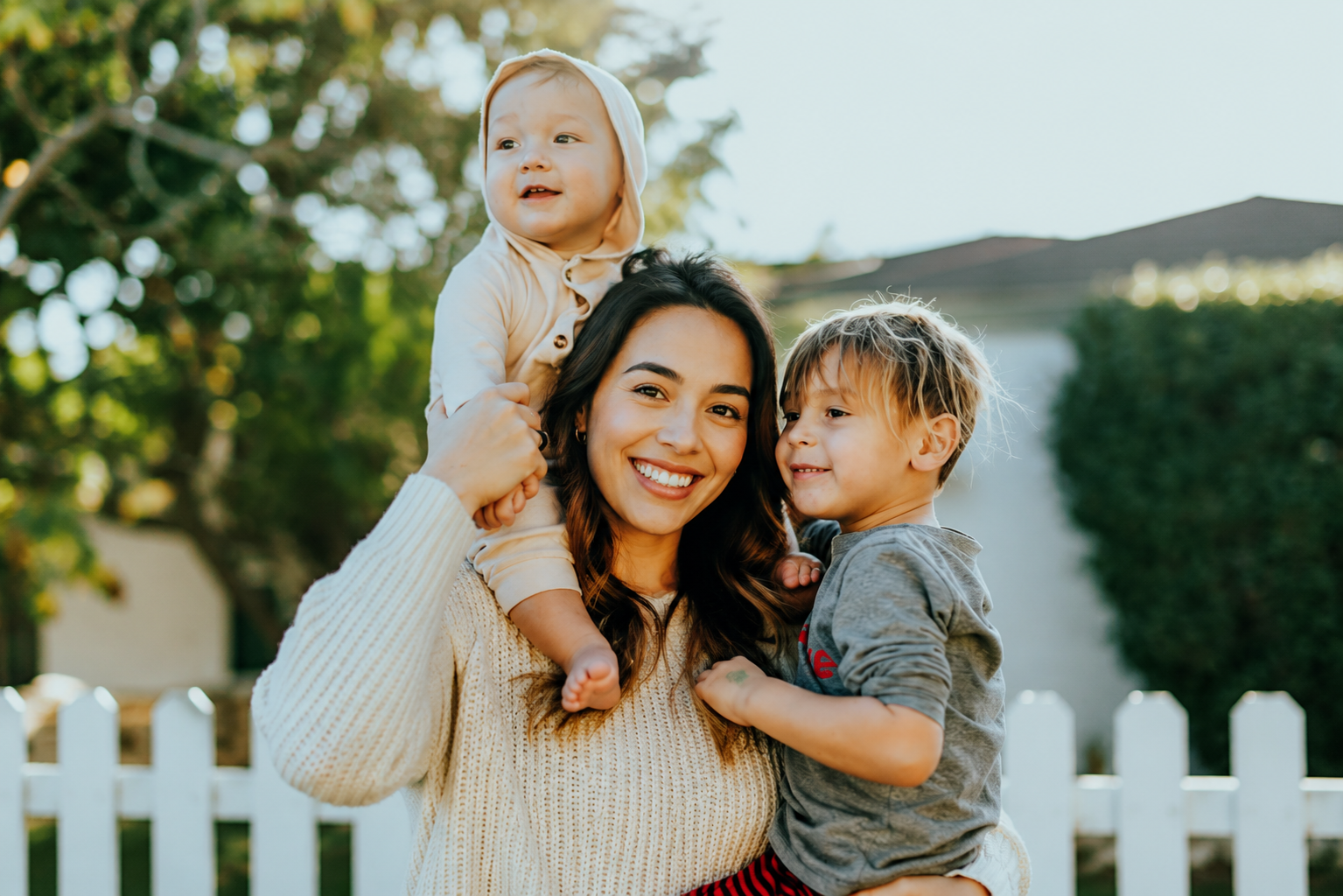 A family relaxing together at home